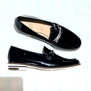 ARA Kade Black Genuine Pattent Leather Loafers, Horse Bit